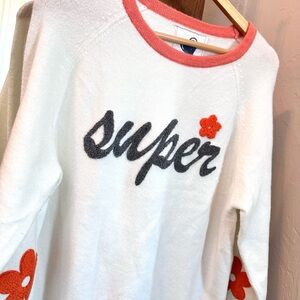Just Madison White and Orange 'Super' Lightweight Sweater